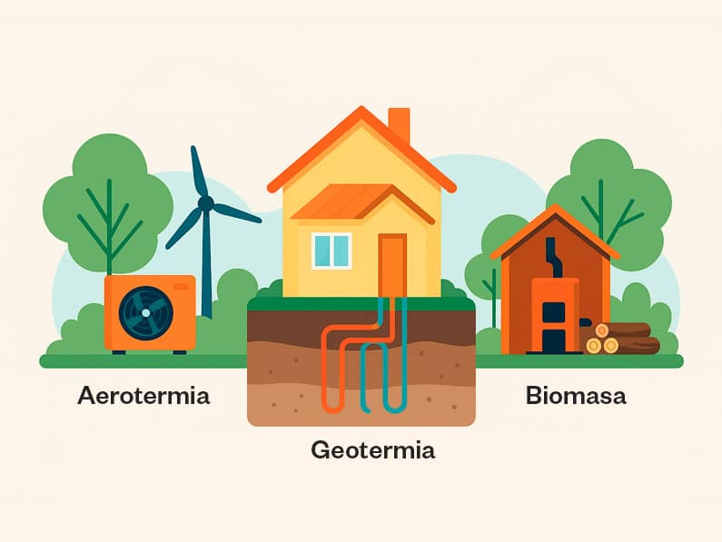 comparativa de sistemas de calefacción ecológica: aerotermia, geotermia y biomasa