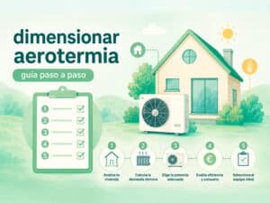 Guía visual para dimensionar una aerotermia en una vivienda eficiente