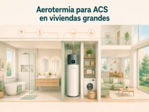 Sistema de aerotermia para producción de ACS en una vivienda grande